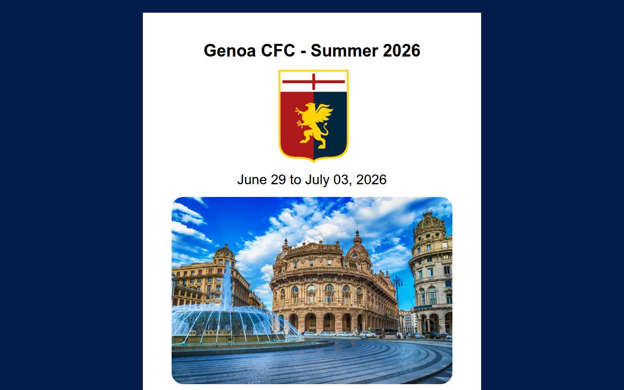 Genoa CFC - Experience